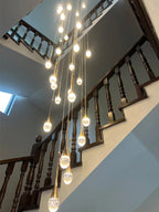 Křišťálový lustr, pozlacený design ve tvaru kapky pro jídelny a schodiště