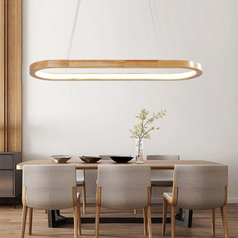 LumaWood houten en metalen led-hanglamp voor eetkamers, 2 lengtes