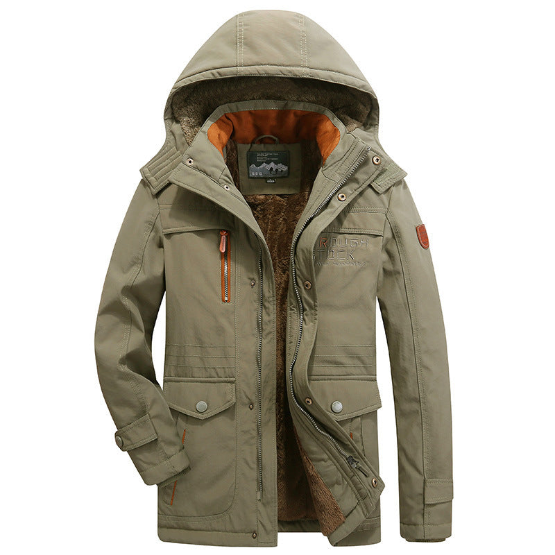 FrostGuard Men's Waterproof Windproof Parka, Insulated Hooded Coat