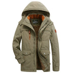FrostGuard Men's Waterproof Windproof Parka, Insulated Hooded Coat