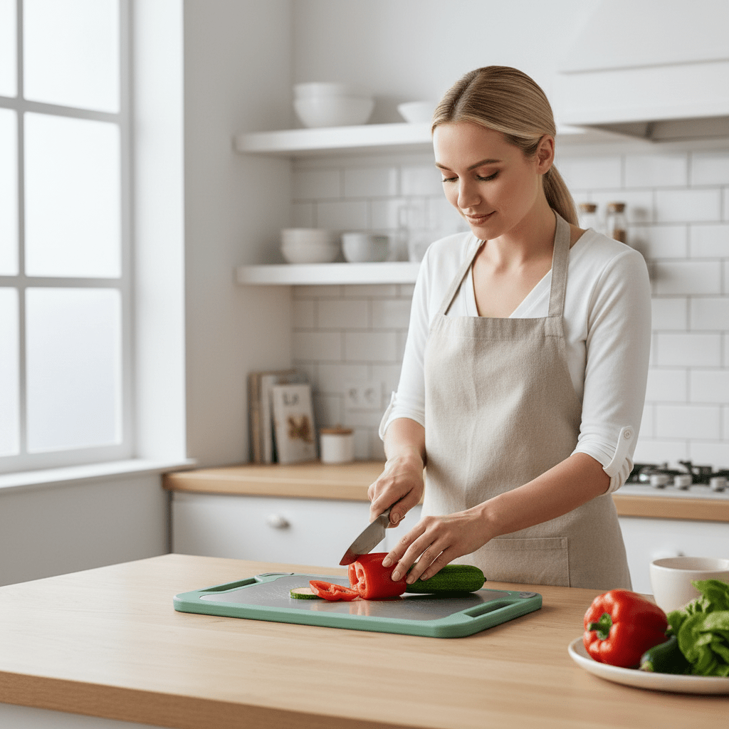 Hållbar skärbräda i rostfritt stål, användbar på båda sidor och med non-stick-yta - Fioriscas
