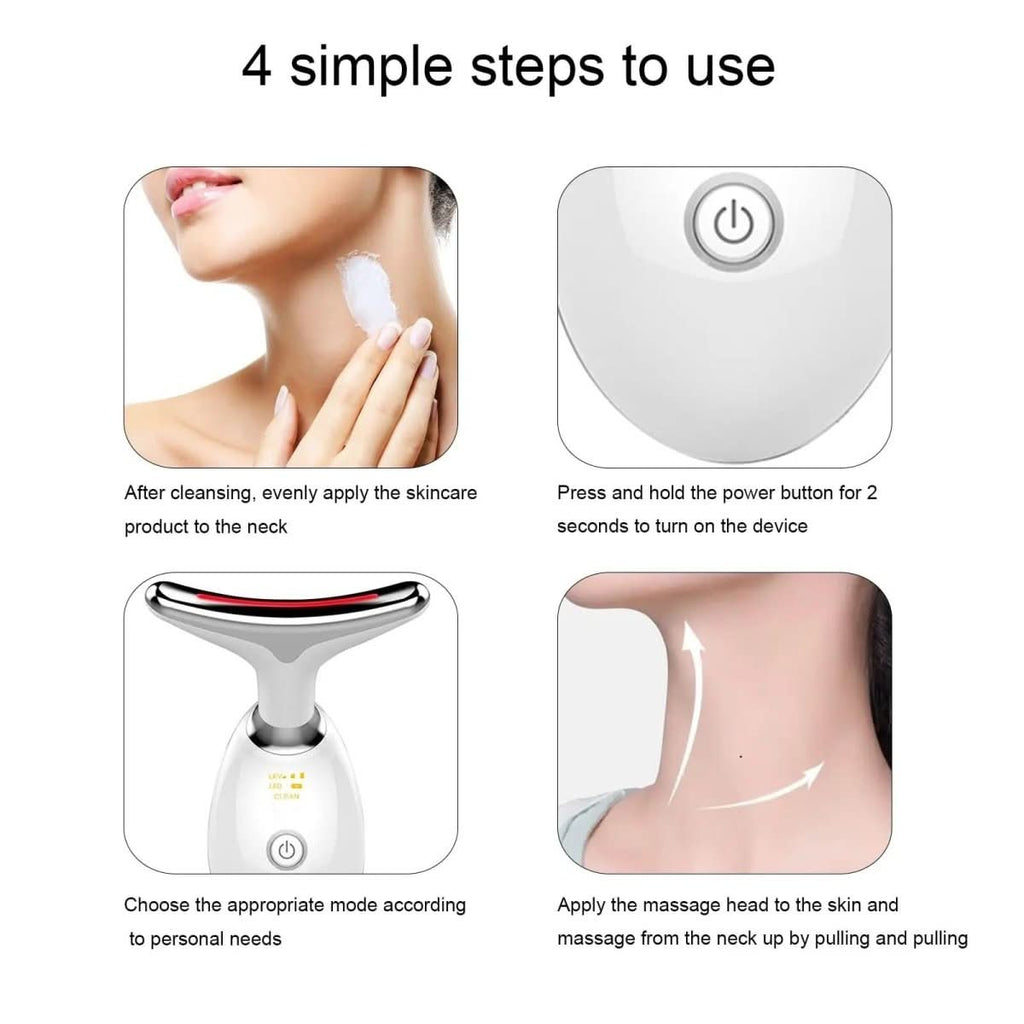 Massaggiatore viso 3 in 1 con fototerapia, vibrazione e funzione termica - Fioriscas
