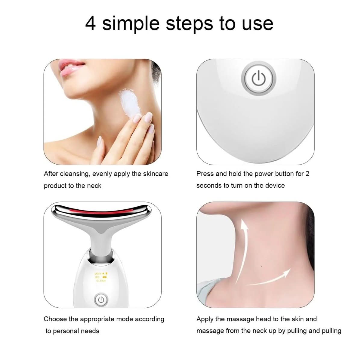 Massaggiatore viso 3 in 1 con fototerapia, vibrazione e funzione termica - Fioriscas