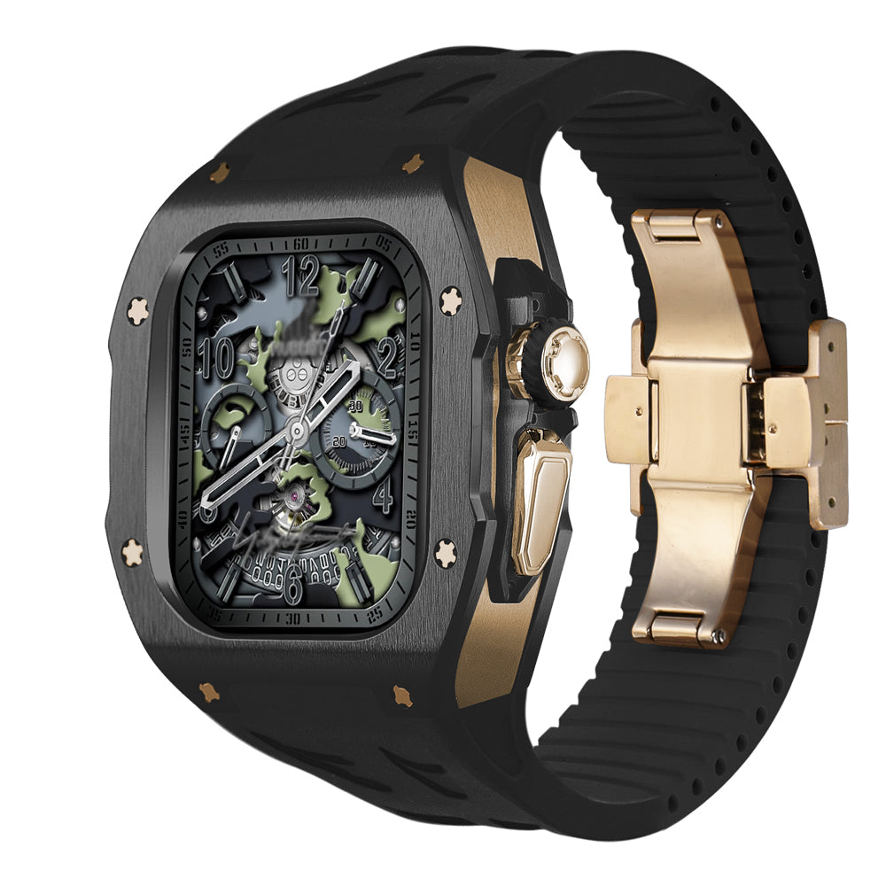 ערכת נרתיק AstraGuard ל-Apple Watch Ultra, מעטפת טיטניום עם רצועת גומי פלואורי