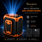 Ventilator fără palete HeatShield pentru talie și gât, reîncărcabil USB, cu clemă pentru curea, purtabil, baterie externă, LED | Fioriscas