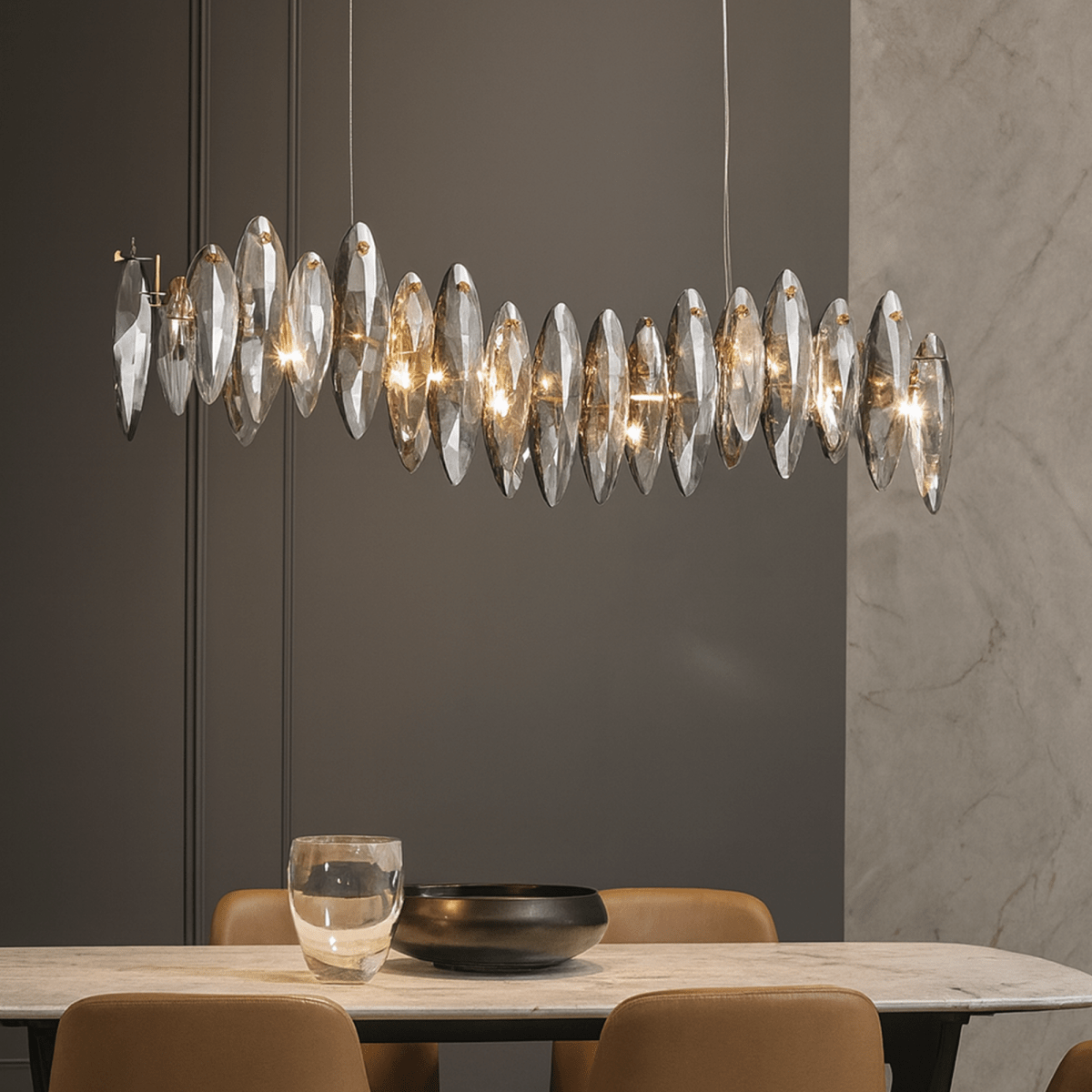 Lumina kristallen cascade kroonluchter voor glamoureuze woonruimtes