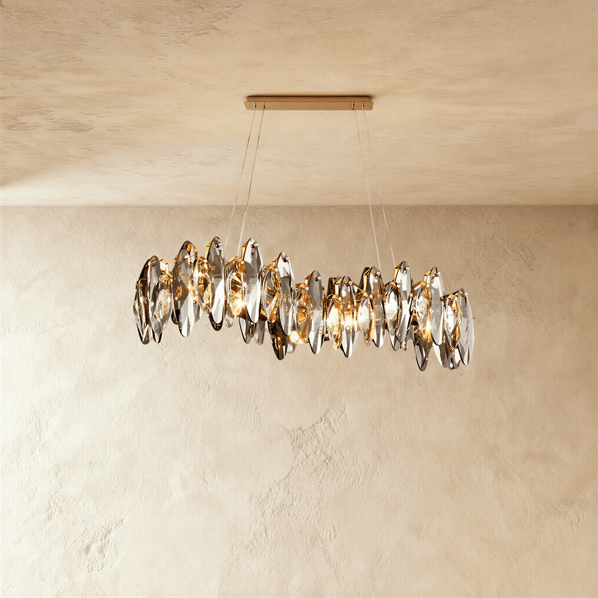 Lumina kristallen cascade kroonluchter voor glamoureuze woonruimtes