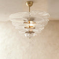 Elegantní smaragdový lustr Murano Petal se zlatými akcenty