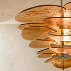 Elegantní smaragdový lustr Murano Petal se zlatými akcenty