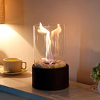 Klassisk glasolie lampe med åben flammedesign, Lumora