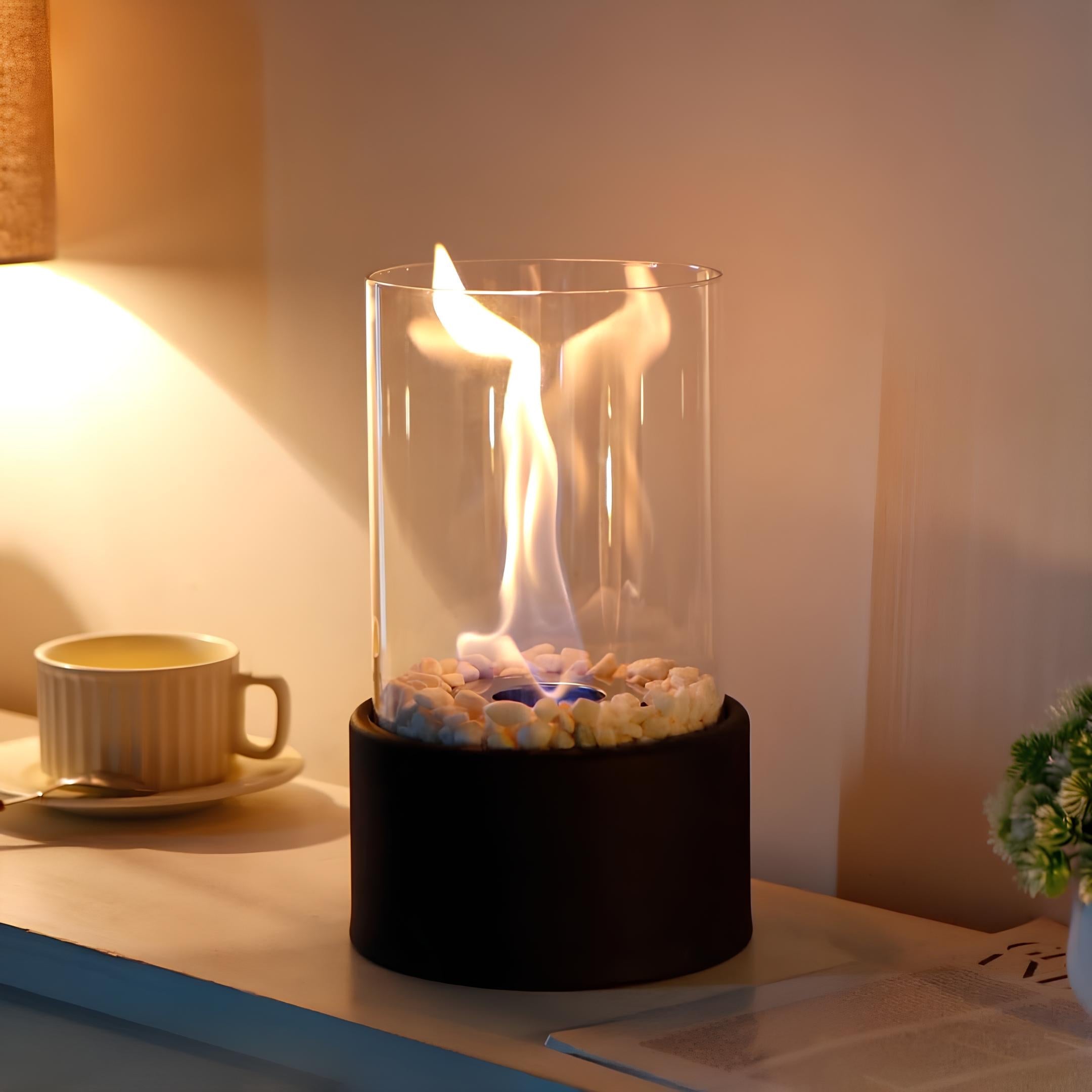 Klassisk glasolie lampe med åben flammedesign, Lumora