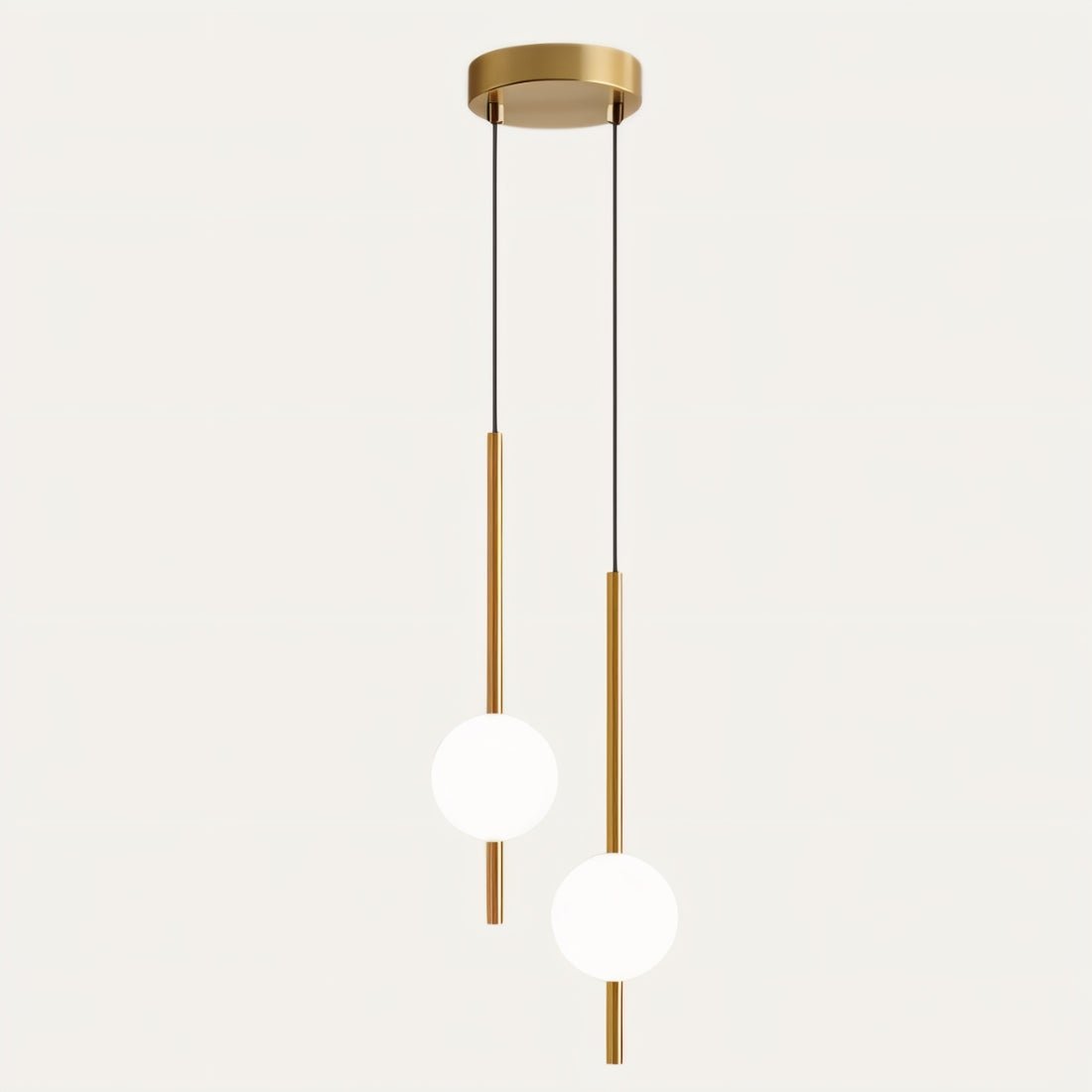 Lampada a sospensione Lyra con globo in vetro regolabile e LED sostituibile