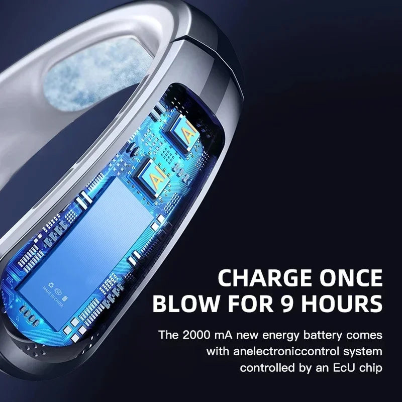 VeyraCool Flex 100 Neck Fan, Bladeless Wearable Cooling, 8000mAh