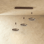 Lampadario rotondo Aitu Nova, luce da soffitto a risparmio energetico per soggiorni moderni