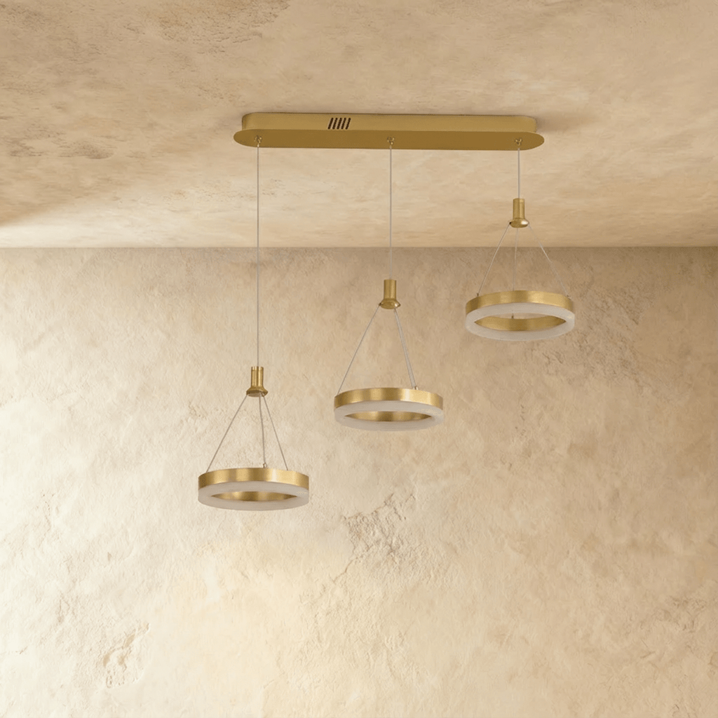 Lampadario rotondo Aitu Nova, luce da soffitto a risparmio energetico per soggiorni moderni