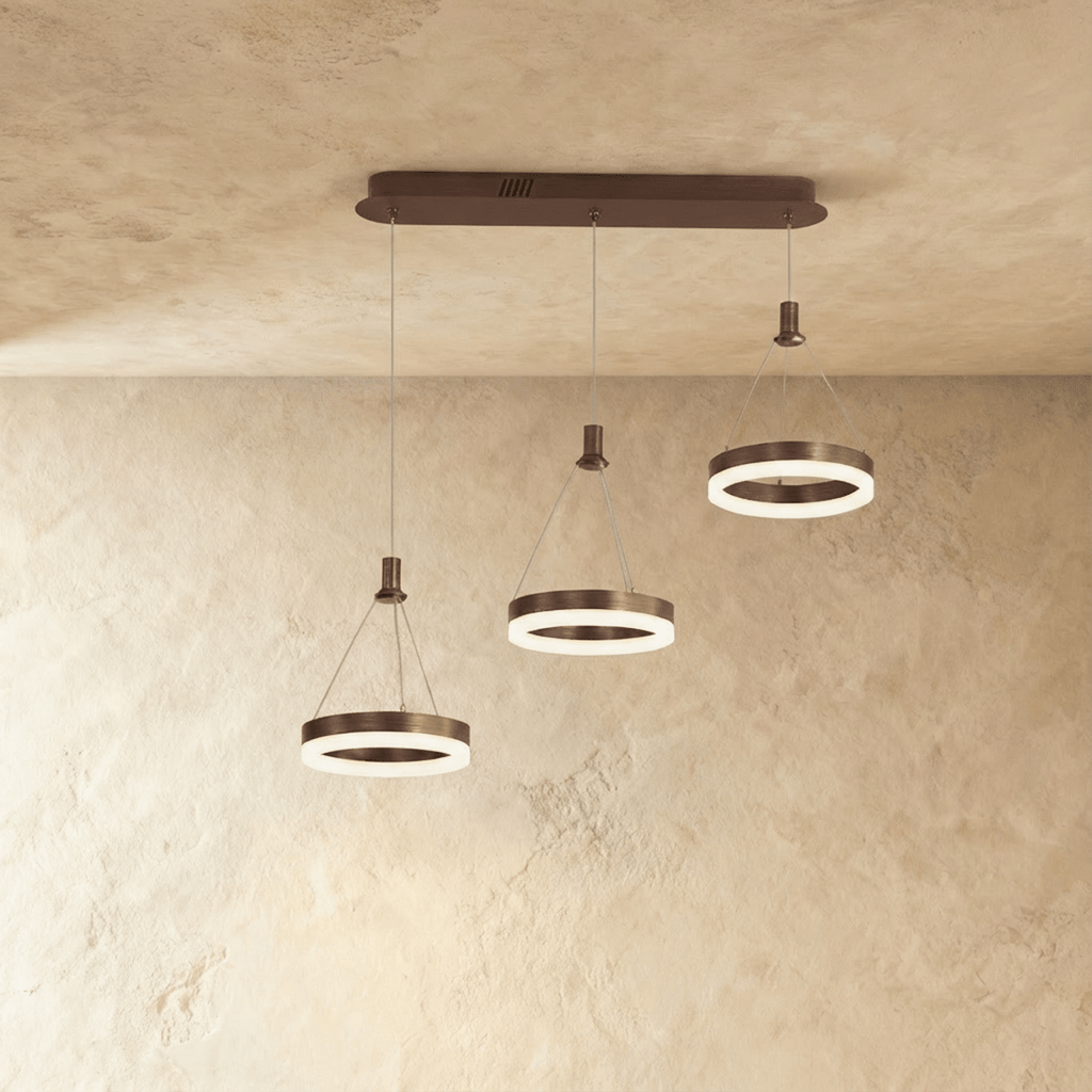 Lampadario rotondo Aitu Nova, luce da soffitto a risparmio energetico per soggiorni moderni