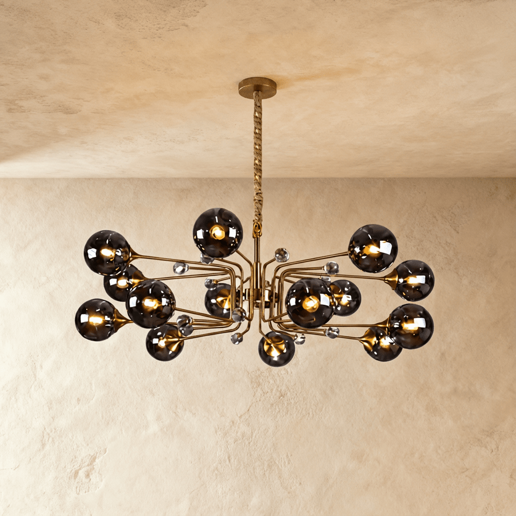 Luxusní skleněný lustr Lumora pro elegantní obytné prostory