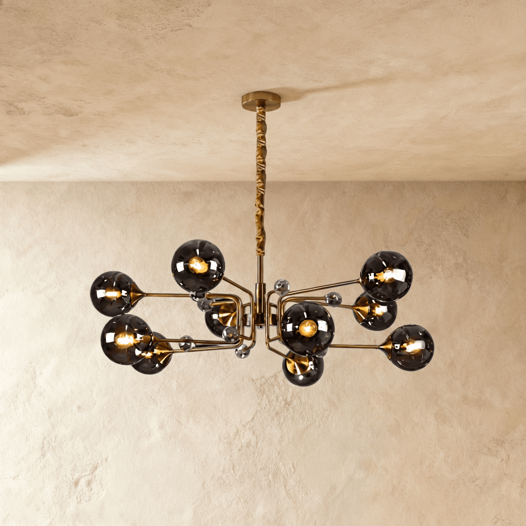 Luxusní skleněný lustr Lumora pro elegantní obytné prostory