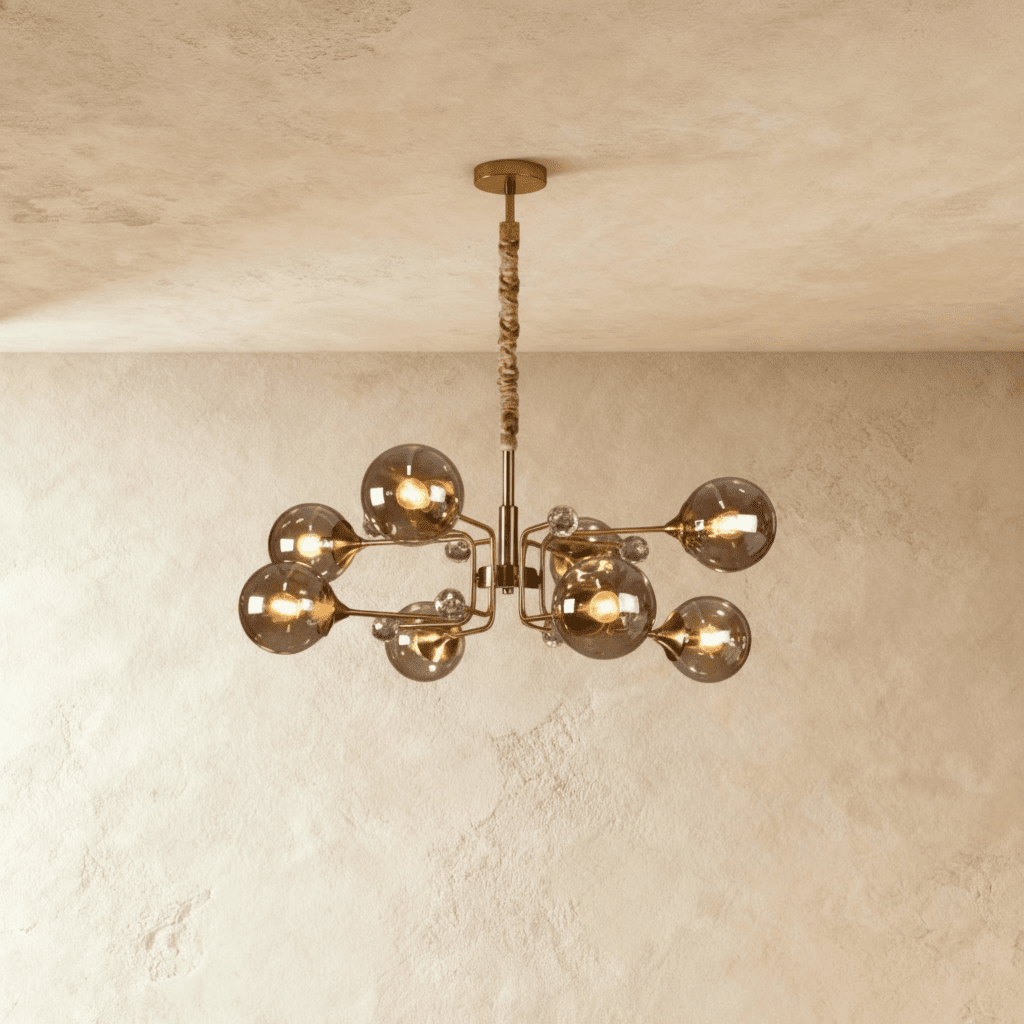 Luxusní skleněný lustr Lumora pro elegantní obytné prostory