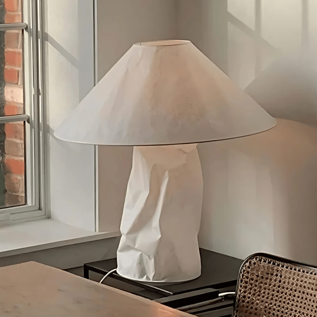 Kairo Metal Table Lamp With Paper Shade, Modern E27 Design