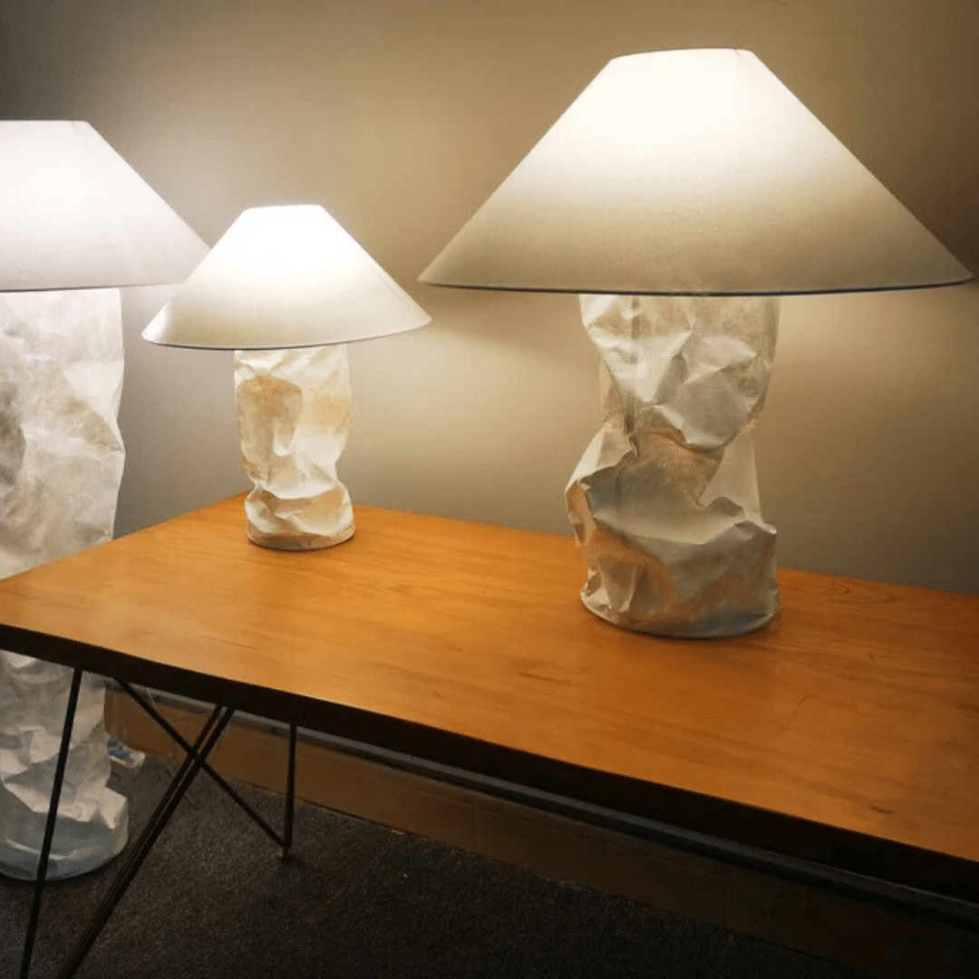 Kairo Metal Table Lamp With Paper Shade, Modern E27 Design