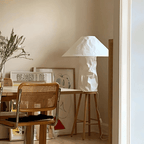 Kairo Metal Table Lamp With Paper Shade, Modern E27 Design