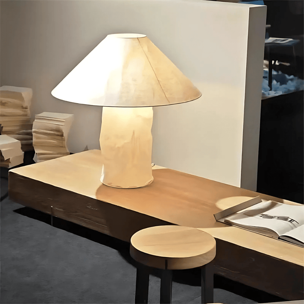 Kairo Metal Table Lamp With Paper Shade, Modern E27 Design