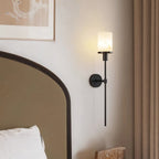 Elongated Alabaster Wall Lamp Featuring Brass Accents For Modern Interiors