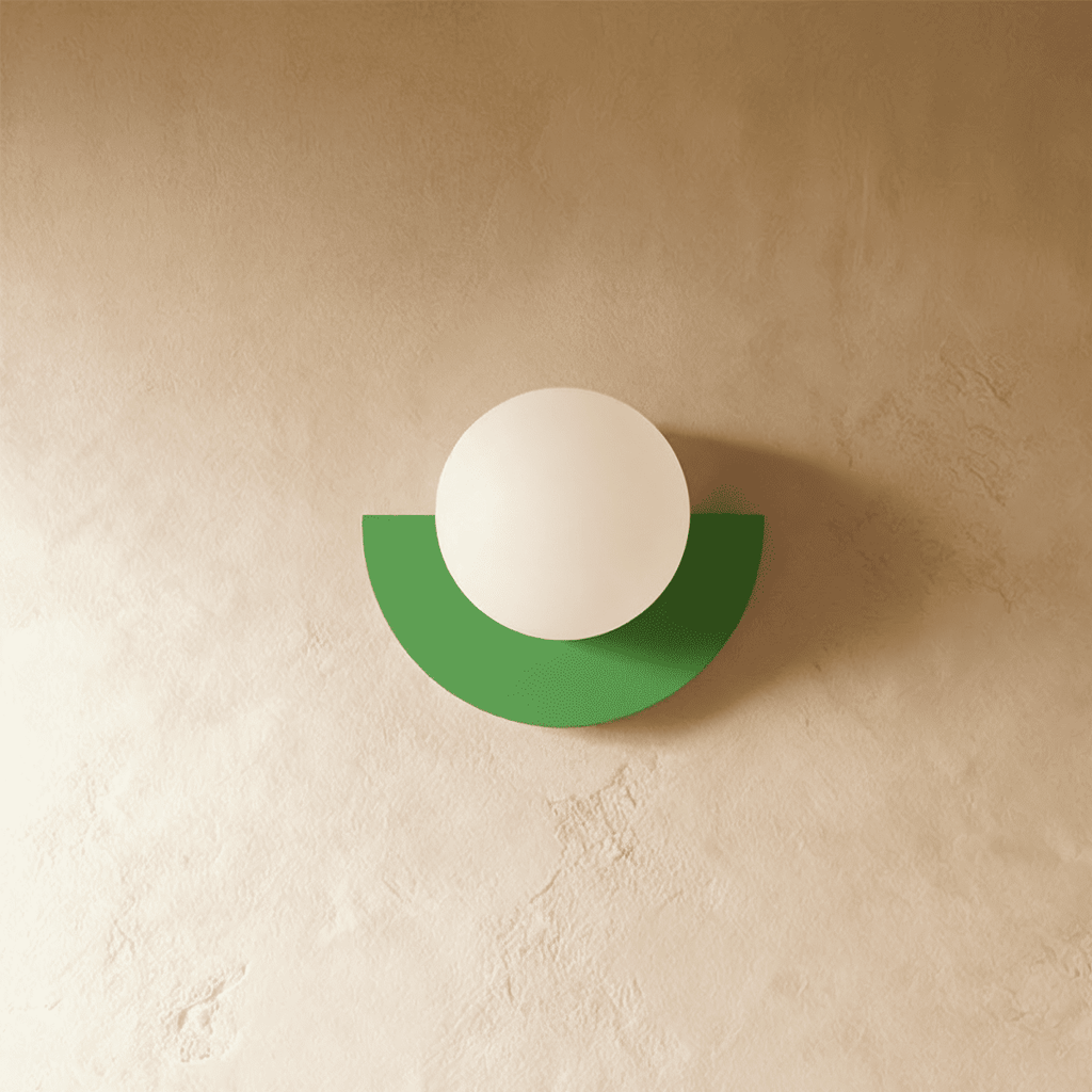 Lumenorb modern glasbollvägglampa med slät metallfinish