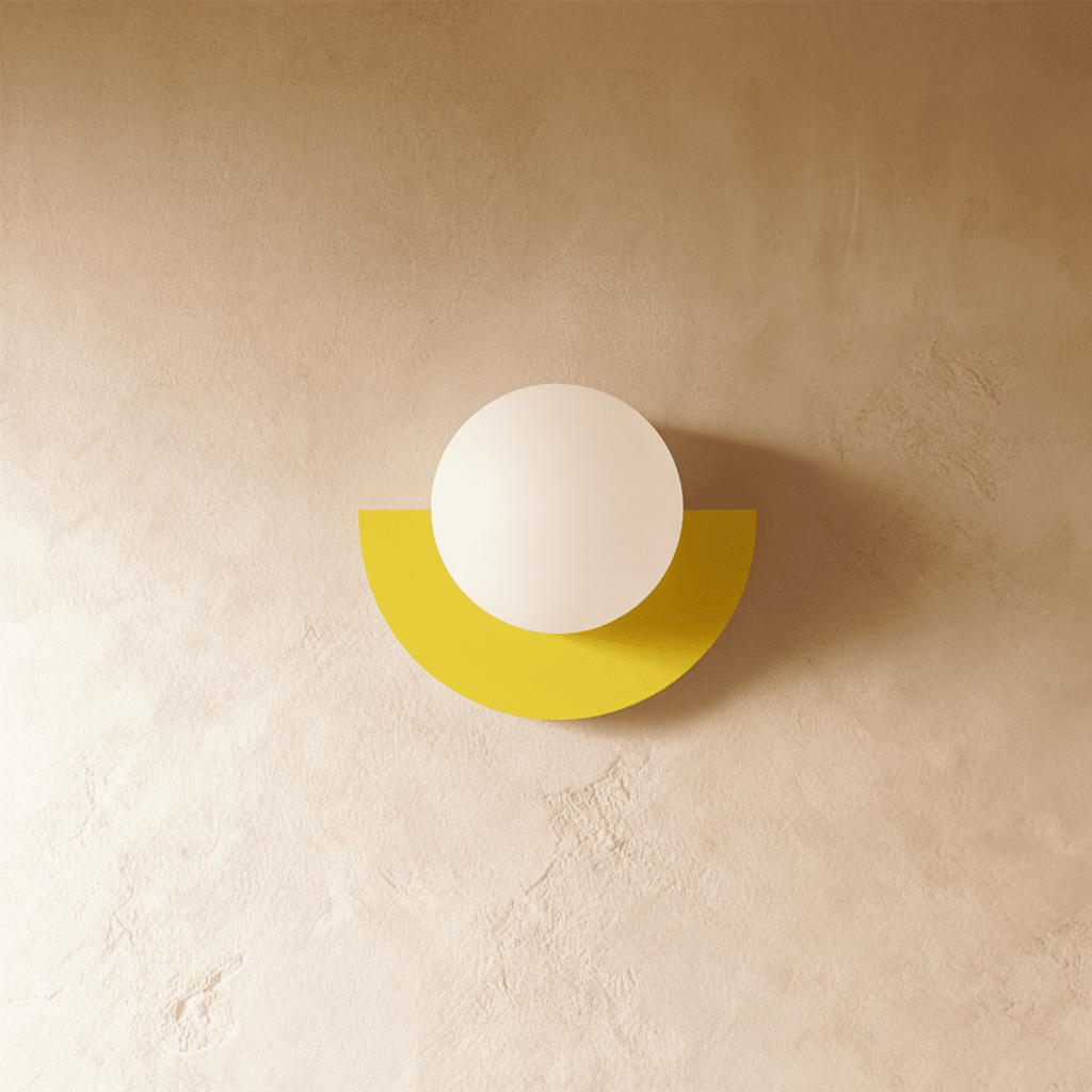 Lumenorb modern glasbollvägglampa med slät metallfinish