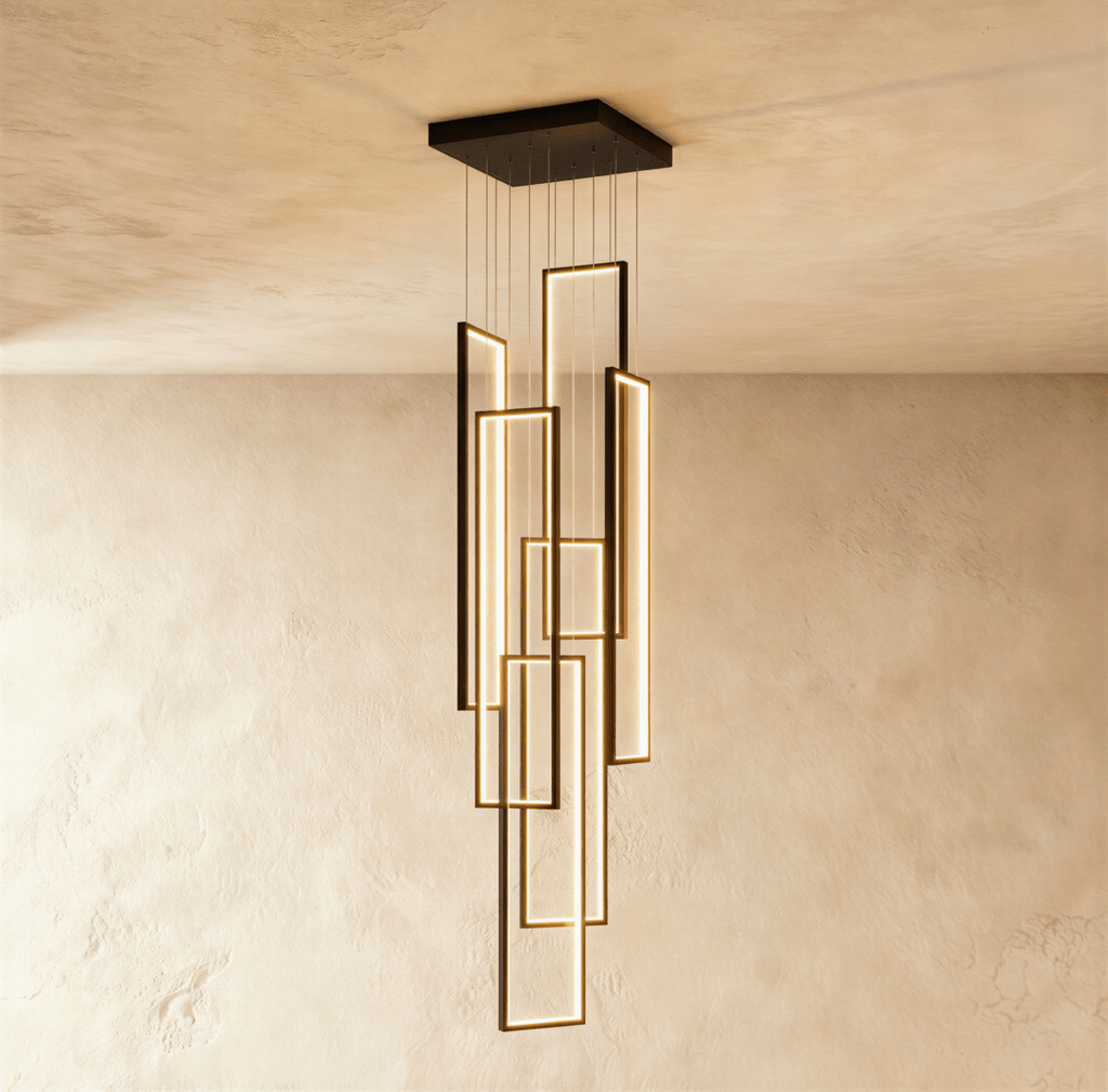 Aldarj Loftline LED Rectangular Staircase Chandelier