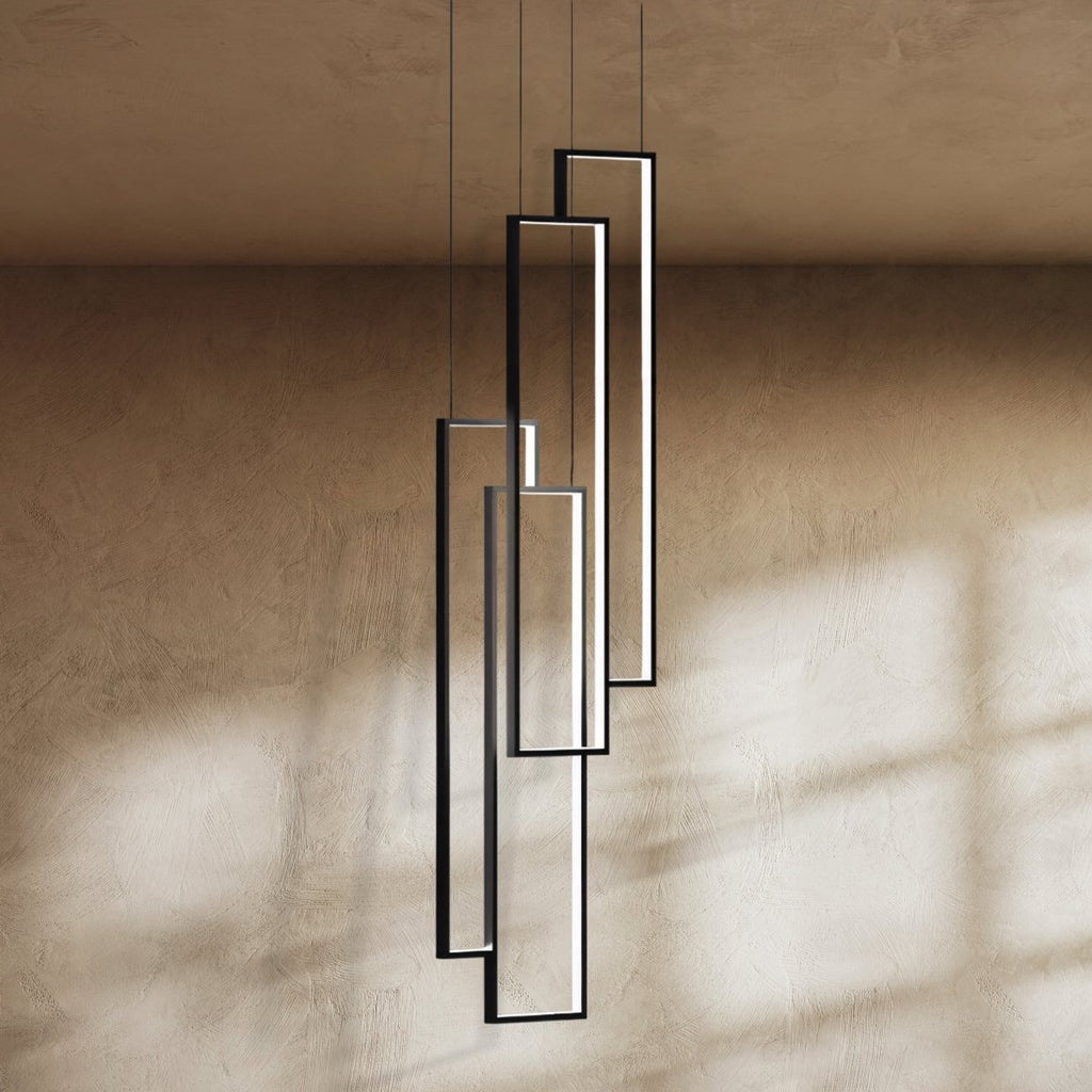 Aldarj Loftline LED Rectangular Staircase Chandelier