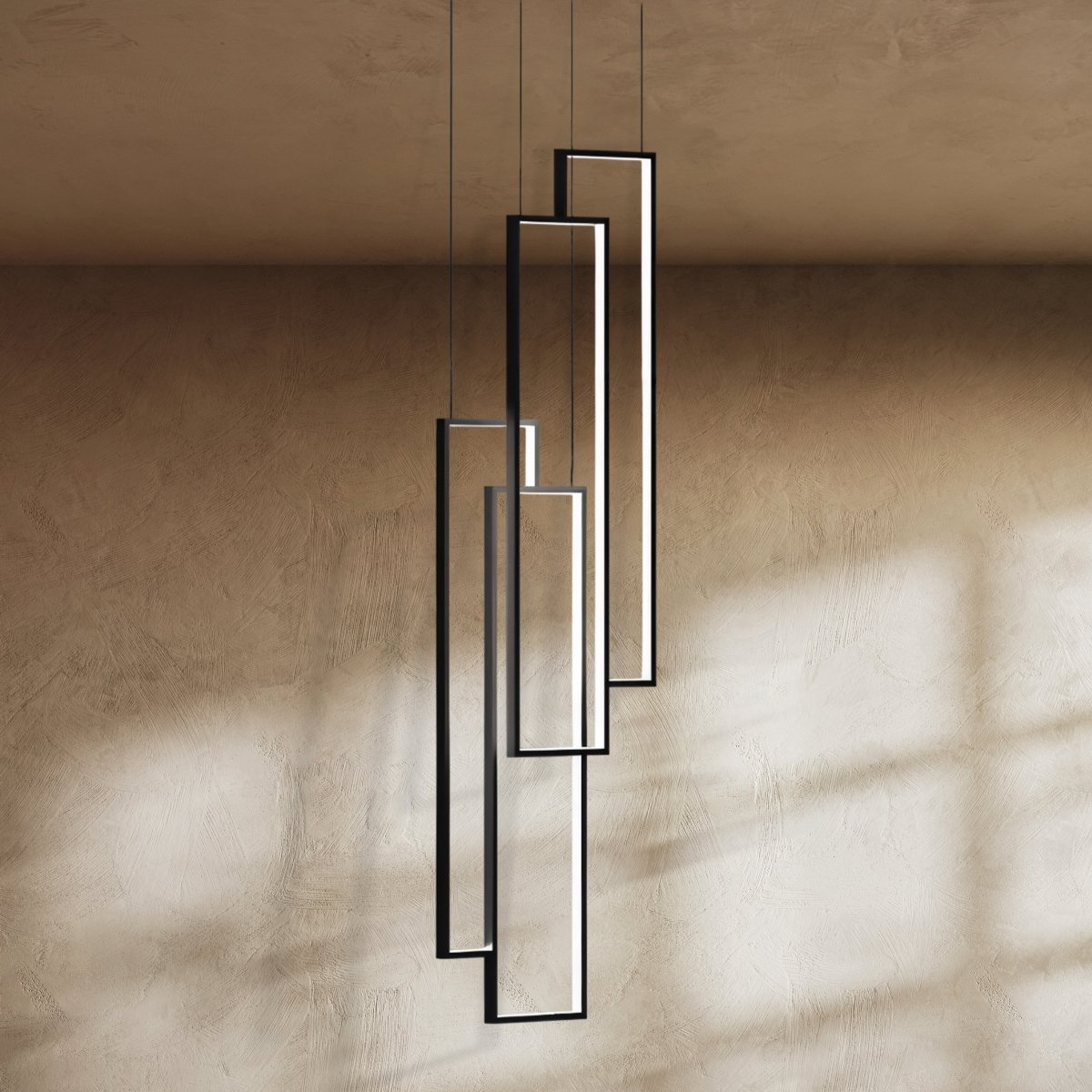 Aldarj Loftline LED Rectangular Staircase Chandelier
