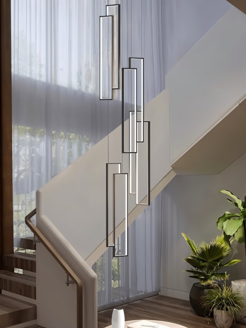 Aldarj Loftline LED Rectangular Staircase Chandelier