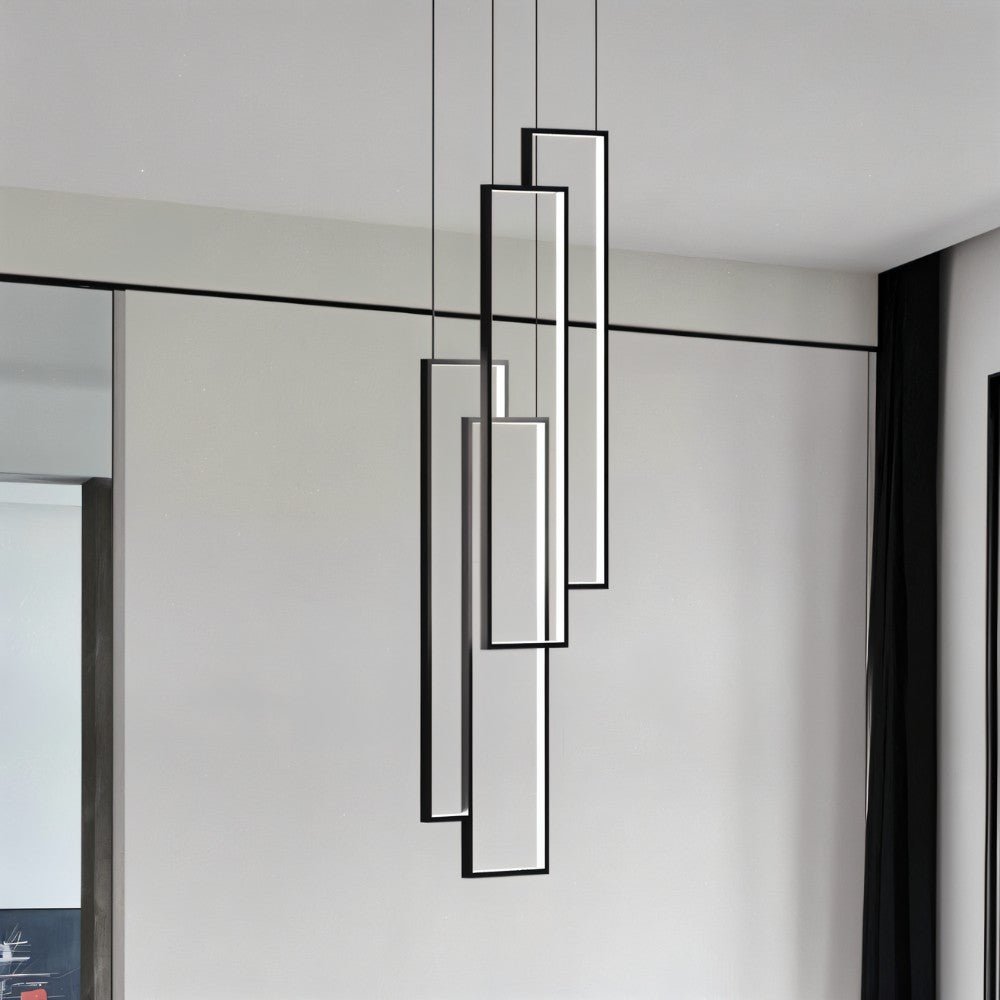 Aldarj Loftline LED Rectangular Staircase Chandelier