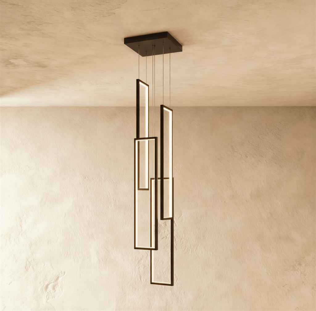 Aldarj Loftline LED Rectangular Staircase Chandelier