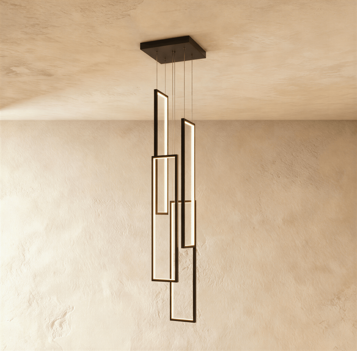 Aldarj Loftline LED Rectangular Staircase Chandelier