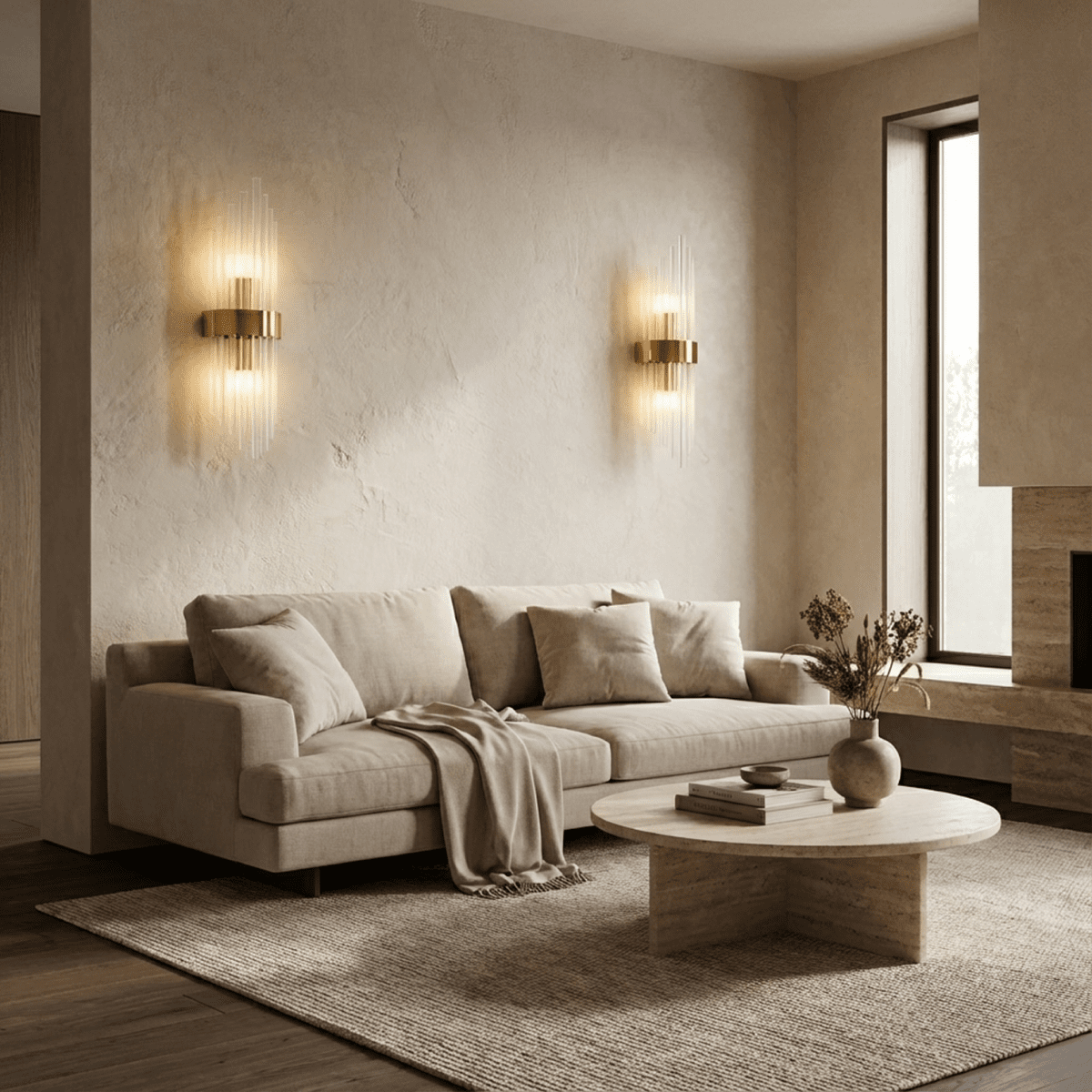 Nástěnná lampa Aurora Crystal Prism z nerezové oceli s jemným LED světlem