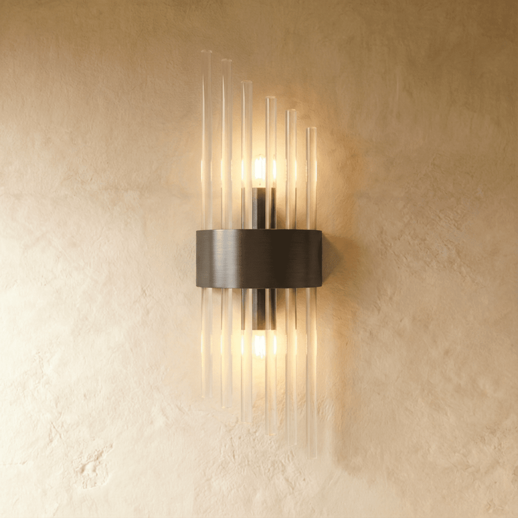 Nástěnná lampa Aurora Crystal Prism z nerezové oceli s jemným LED světlem