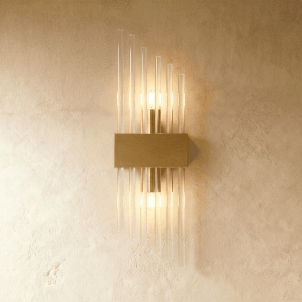 Nástěnná lampa Aurora Crystal Prism z nerezové oceli s jemným LED světlem