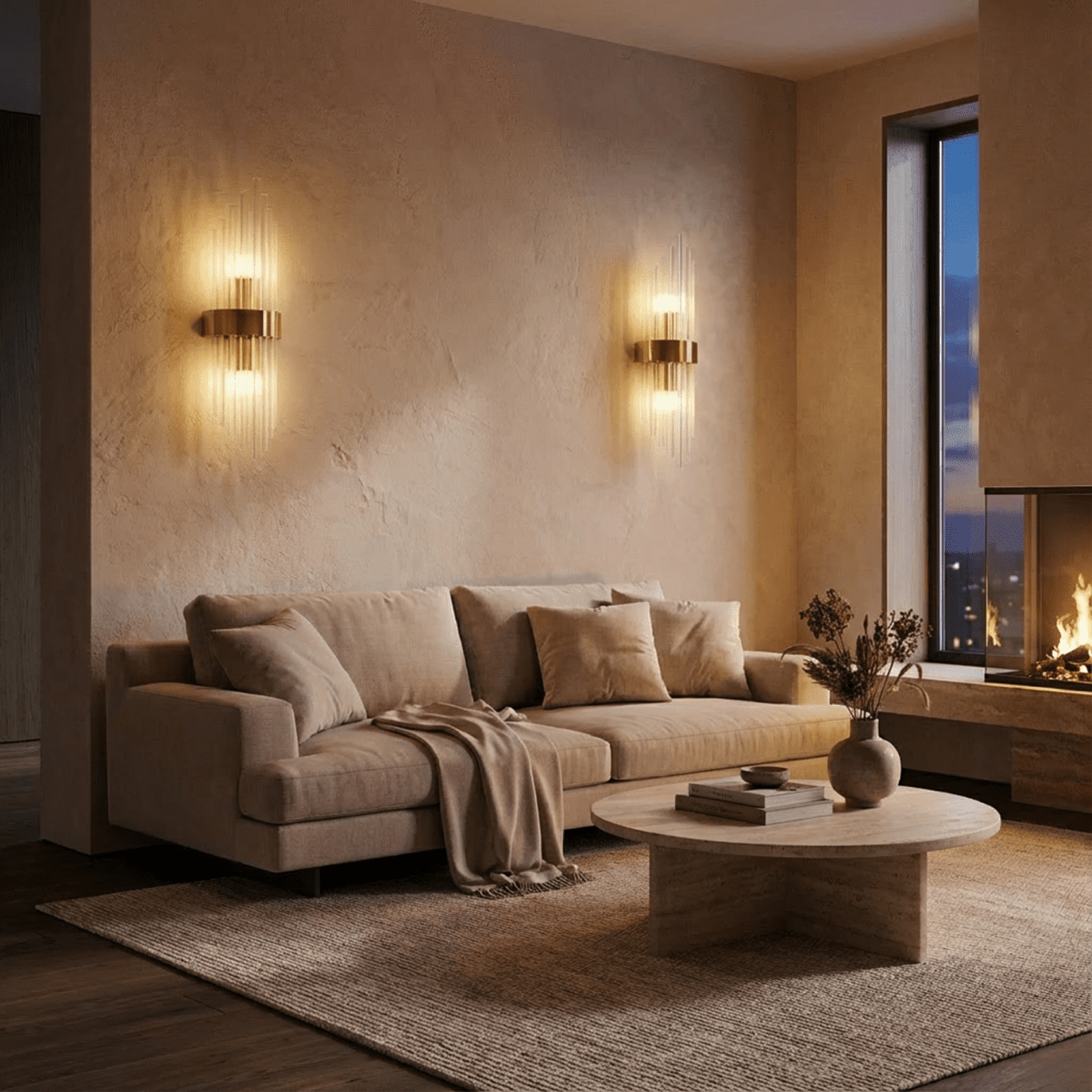 Nástěnná lampa Aurora Crystal Prism z nerezové oceli s jemným LED světlem