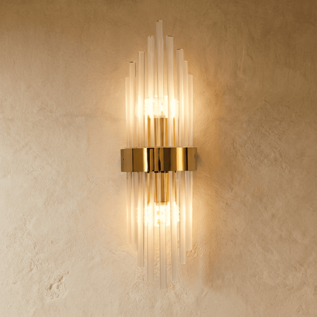 Nástěnná lampa Aurora Crystal Prism z nerezové oceli s jemným LED světlem