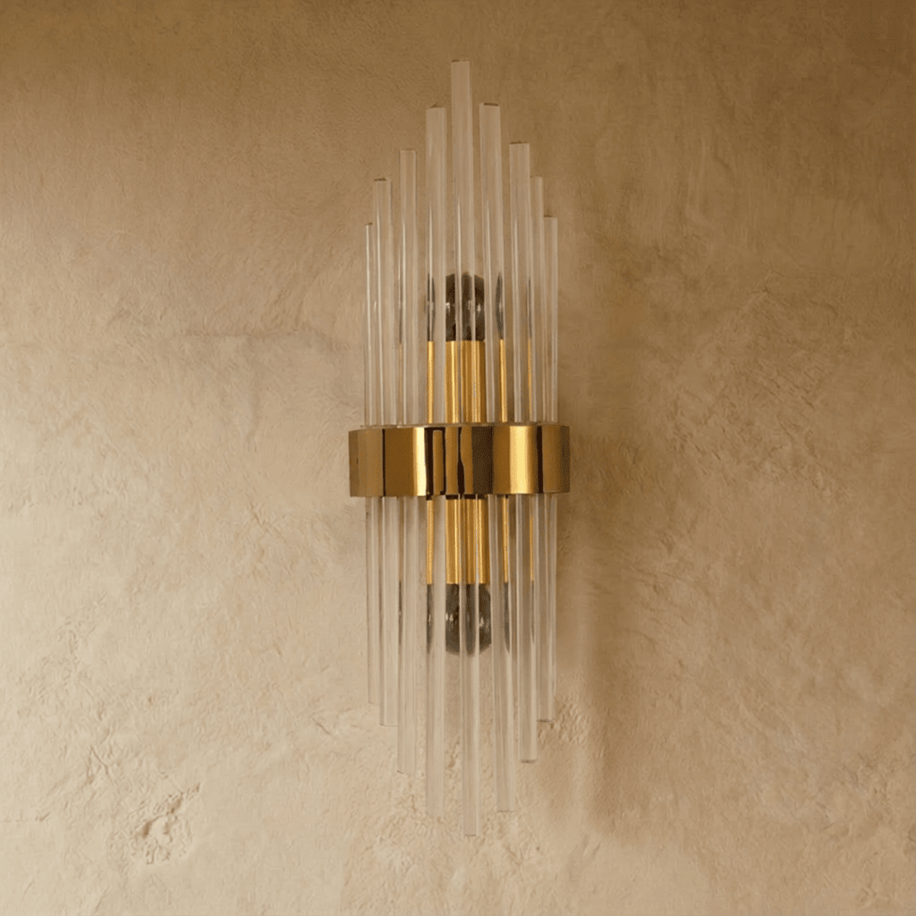Nástěnná lampa Aurora Crystal Prism z nerezové oceli s jemným LED světlem