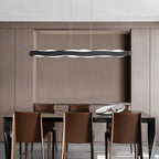 Wavecrest LED Chandelier for Dining Rooms in Stainless Steel and Acrylic