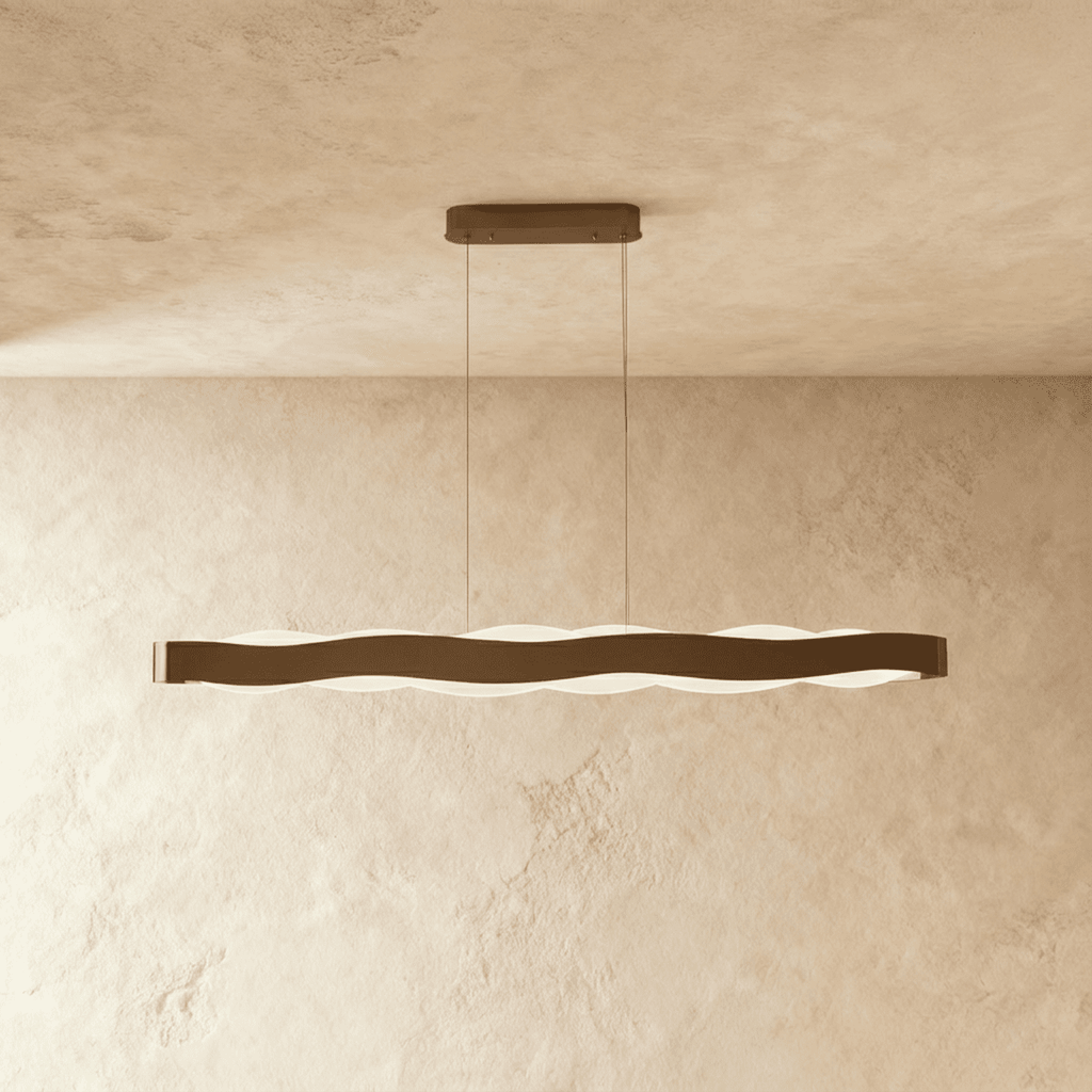Wavecrest LED Chandelier for Dining Rooms in Stainless Steel and Acrylic