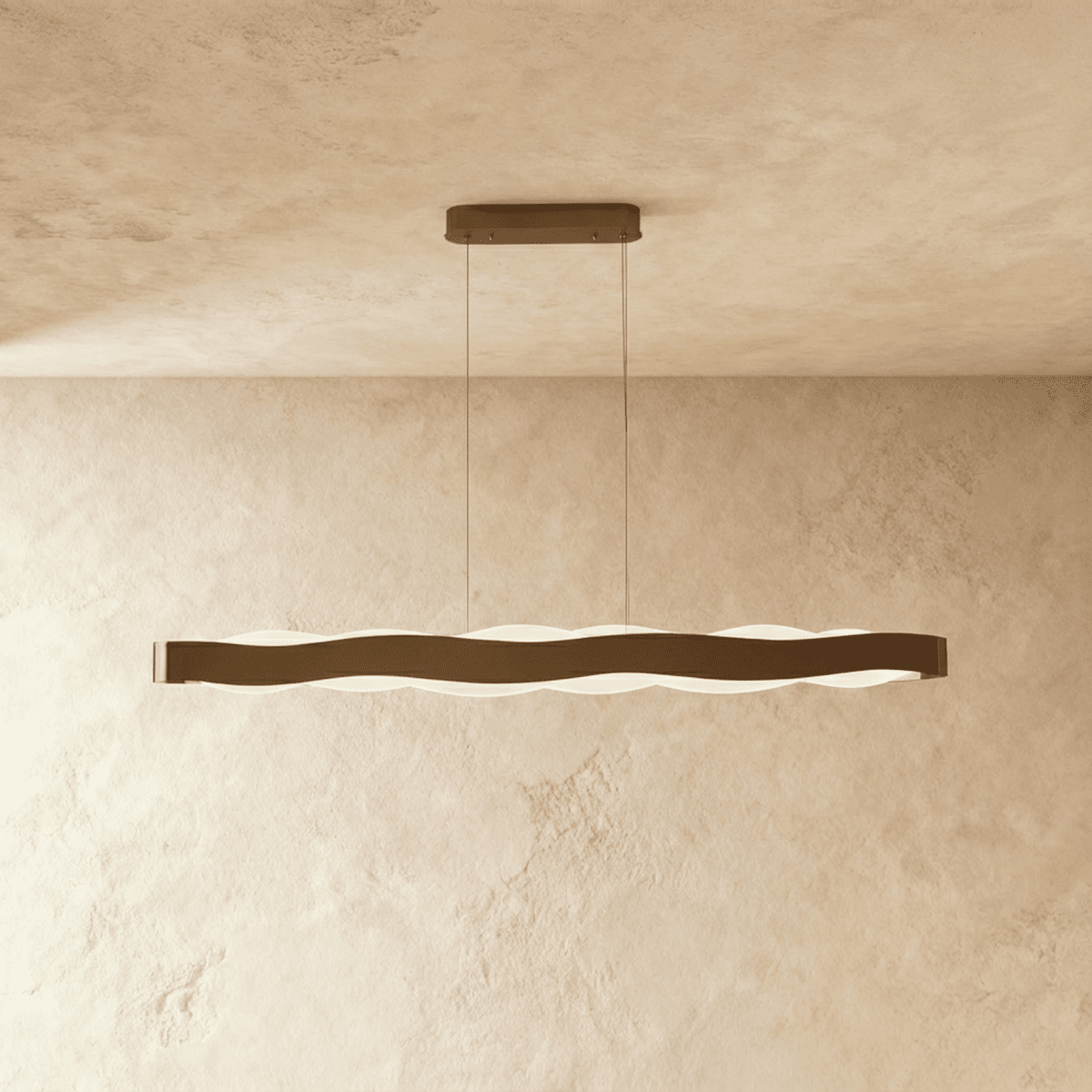 Wavecrest LED Chandelier for Dining Rooms in Stainless Steel and Acrylic