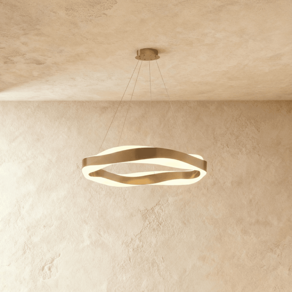 Wavecrest LED Chandelier for Dining Rooms in Stainless Steel and Acrylic