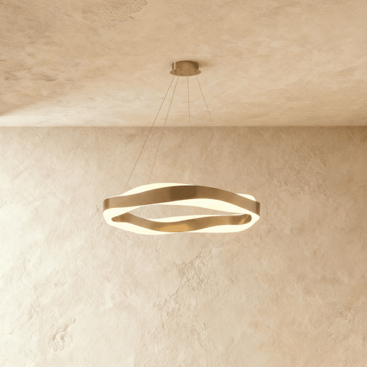 Wavecrest LED Chandelier for Dining Rooms in Stainless Steel and Acrylic