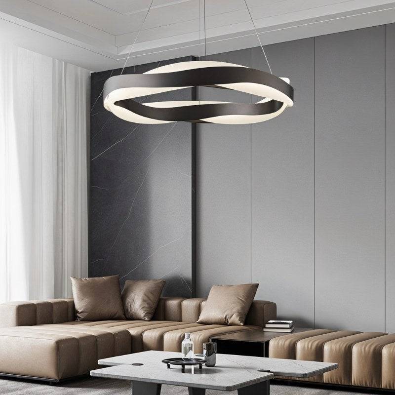 Wavecrest LED Chandelier for Dining Rooms in Stainless Steel and Acrylic