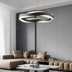 Wavecrest LED Chandelier for Dining Rooms in Stainless Steel and Acrylic